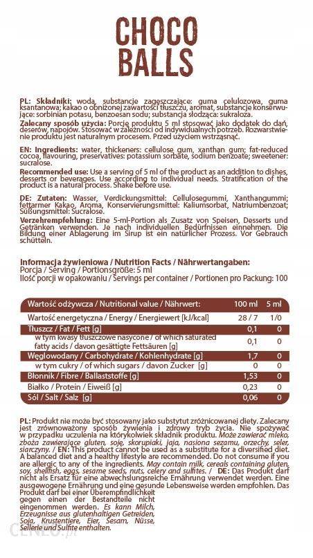 Syrup Zero Calorie | Choco Balls - 500 ml - Nutra Best Europe