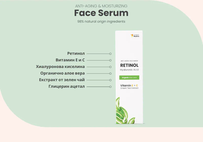Arcszérum retinollal, hialuronnal és kollagénnel 30 ml <tc>Swedish Nutra</tc>