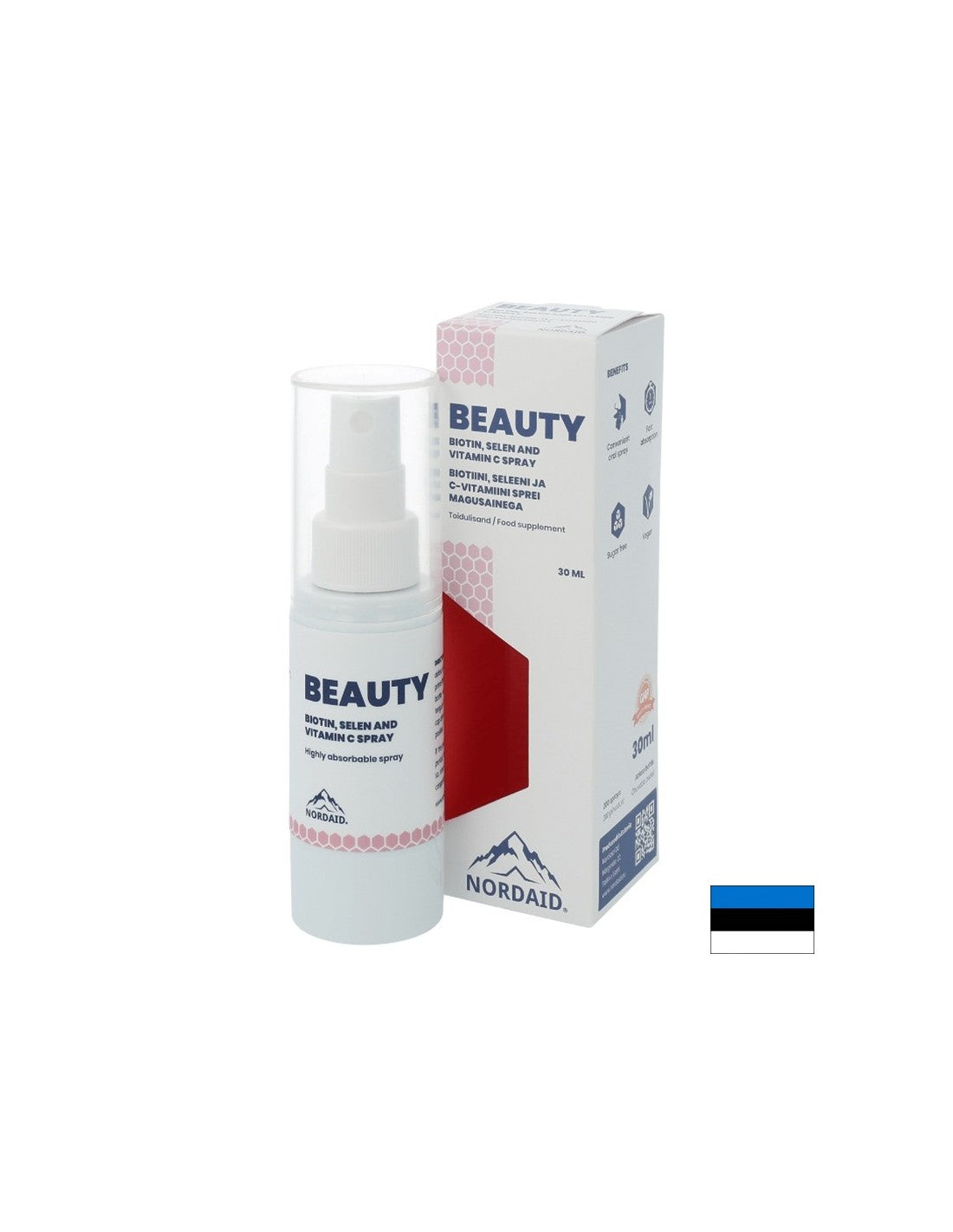 Szépségápoló formula biotinnal, szelénnel és C-vitaminnal - Haj, bőr és köröm - Szájspray, 30 ml, 200 spray