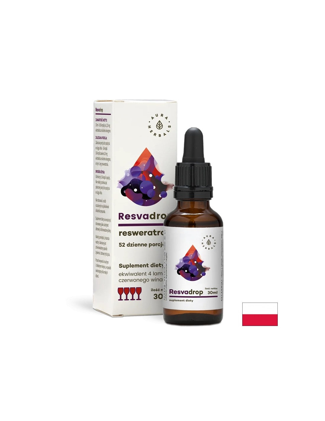 Az erek és a szív támogatására - Resveratrol, 30 ml csepp <tc>Aura Herbals</tc>