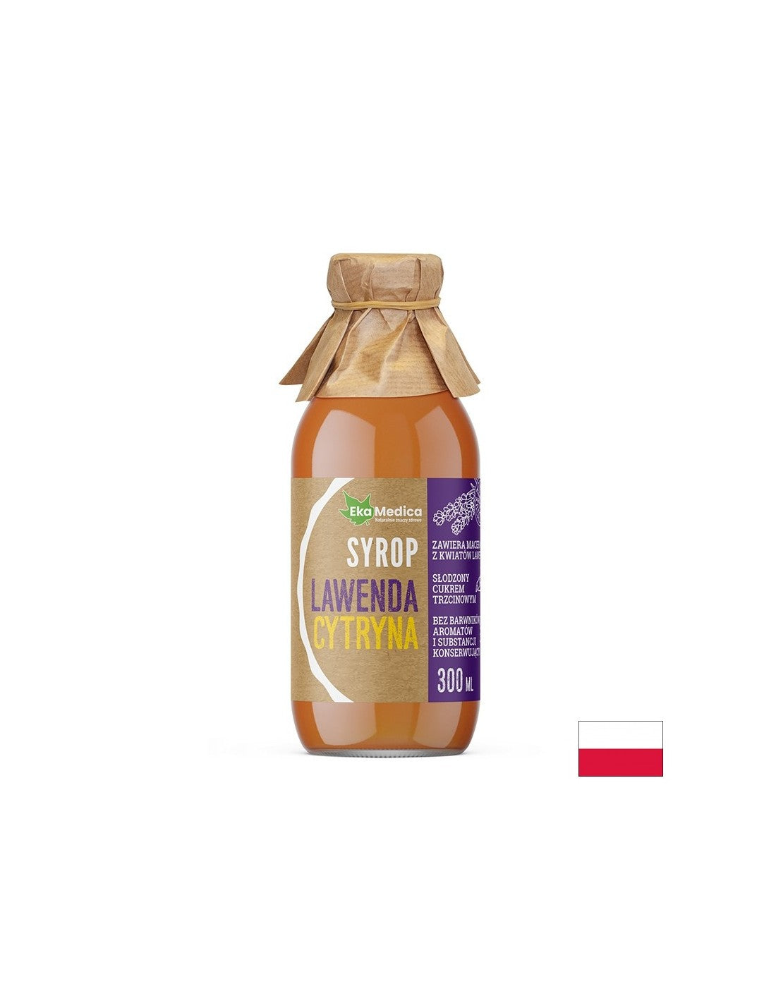 Levendula szirup acerolával és természetes C-vitaminnal - Nyugtató és idegstabilizáló hatású, 300 ml, 15 adag