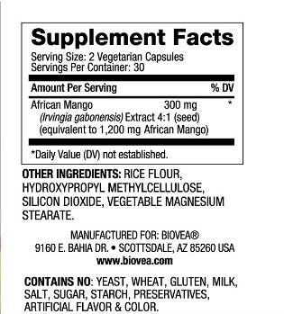 African Mango 600 mg / 60 Caps - Nutra Best Europe