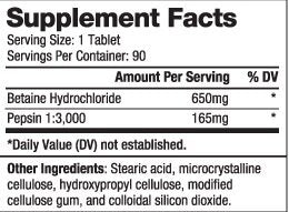 Betaine HCL 650 mg / 90 Tabs - Nutra Best Europe