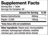 Betaine HCL 650 mg / 90 Tabs - Nutra Best Europe