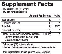 Borage Oil 1000 mg / 90 Caps - Nutra Best Europe