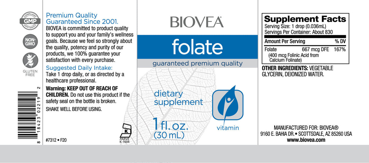 Folate Liquid Drops / 30 ml - Nutra Best Europe