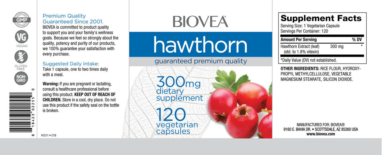 Hawthorn 300 mg / 120 Caps - Nutra Best Europe