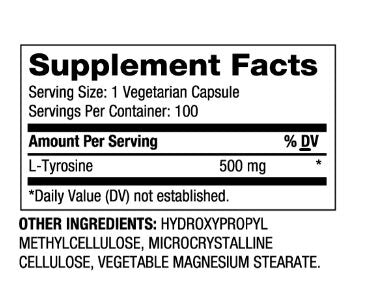 L-Tyrosine 500 mg / 100 Caps - Nutra Best Europe