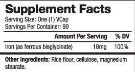 Iron 18 mg / 90 Caps - Nutra Best Europe