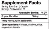 MACA Organic 500 mg / 60 Caps - Nutra Best Europe