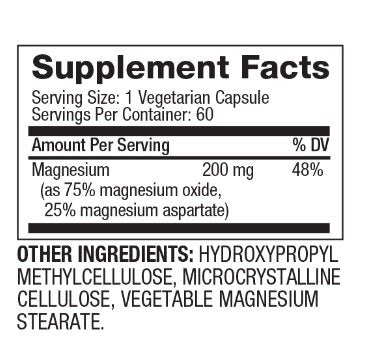Magnesium 200 mg / 60 Caps - Nutra Best Europe