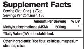 MSM 500 mg / 180 Caps - Nutra Best Europe