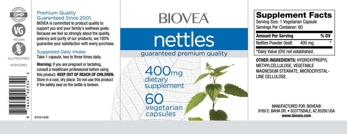Nettles 400 mg / 60 Caps - Nutra Best Europe