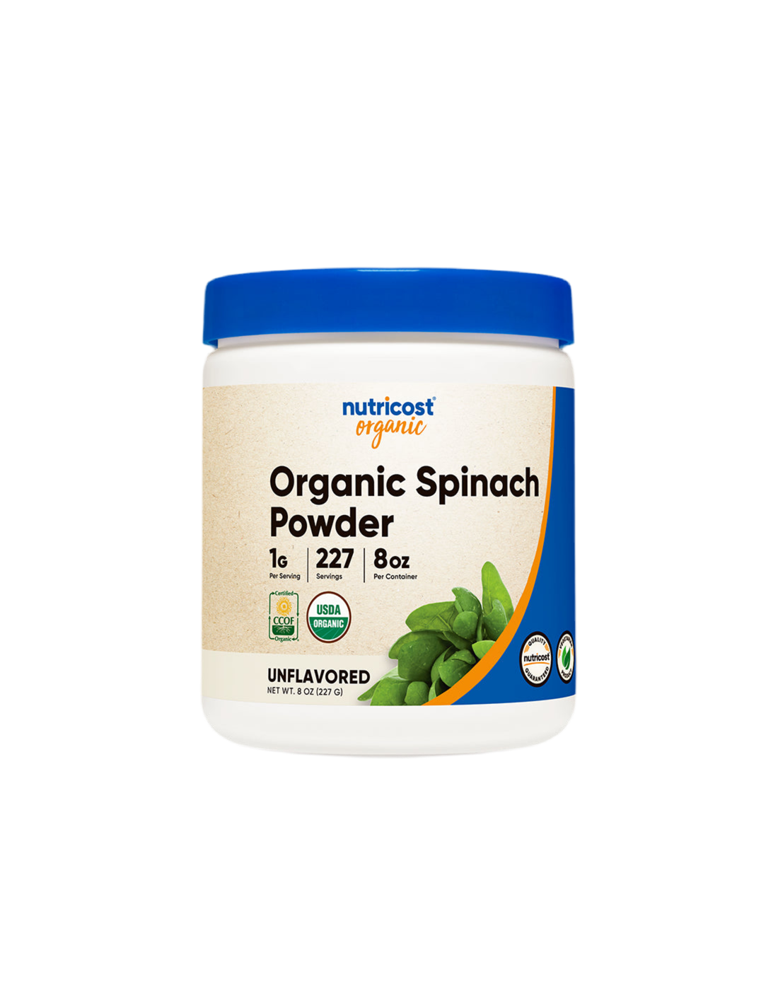 Organic Spinach Powder - Tone, Vitality & Strong Immunity, 227g (powder) Nutricost - Nutra Best Europe