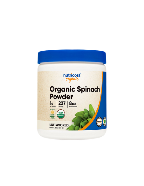 Organic Spinach Powder - Tone, Vitality & Strong Immunity, 227g (powder) Nutricost - Nutra Best Europe