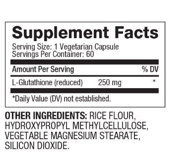 Reduced Glutathione 250 mg / 60 Caps - Nutra Best Europe