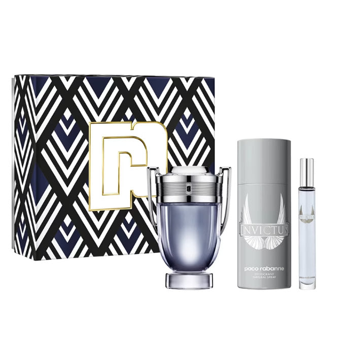 Paco Rabanne Invictus Eau de Toilette Spray 100ml Set 3 Pieces - Nutra Best Europe