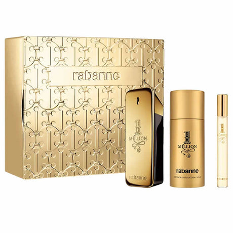Paco Rabanne 1 Million Eau De Toilette Spray 100ml Set 3 Pieces - Nutra Best Europe