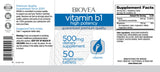 Vitamin B1 (High Potency) 500 mg / 50 Tabs - Nutra Best Europe