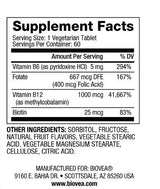 BIOVEA Vitamin B12 Complex 1000 mcg 60 Tabs - Nutra Best Europe