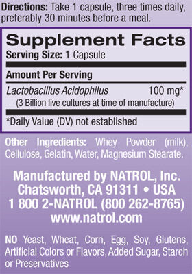 Acidophilus Probiotic 100mg. / 100 Caps. - Nutra Best Europe