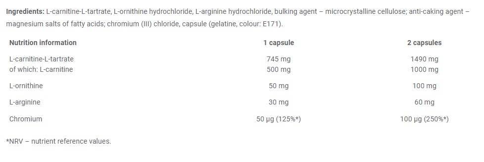 L-Carnitine Forte Plus | Sport Edition - 60 capsules - Nutra Best Europe