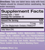 Zinc High Absorption 60 chew tabs. - Nutra Best Europe