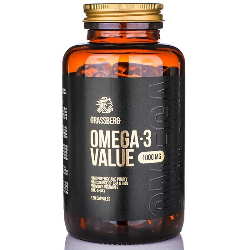 GRASSBERG Omega-3 Value 1000 mg 60 Caps - Nutra Best Europe