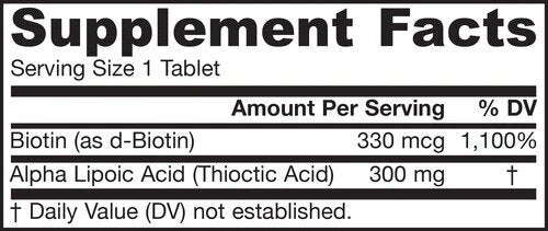 Alpha Lipoic Sustain 300 mg - 120 Tablets - Nutra Best Europe