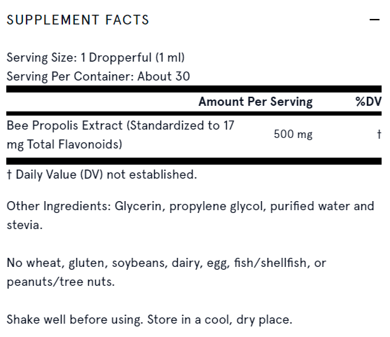 Bee Propolis 500mg - Bee Propolis - 29.6ml - Nutra Best Europe