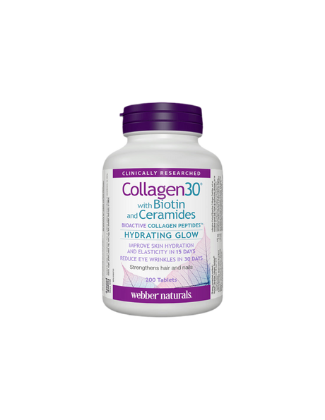 Collagen30® with Biotin and Ceramides / Collagen (bioactive collagen peptides) with biotin and ceramides, 200 tablets - Nutra Best Europe