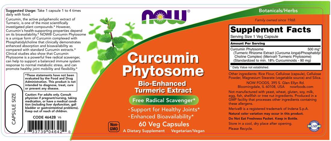Curcumin Phytosome / Bio-Enhanced Turmeric Extract - 60 capsules - Nutra Best Europe