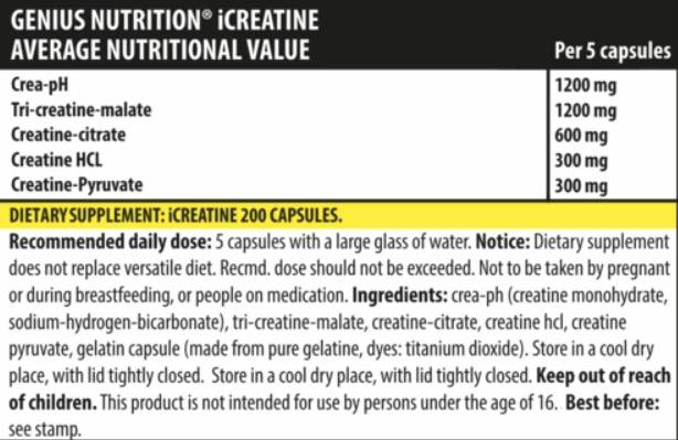 iCreatine - 200 capsules - Nutra Best Europe