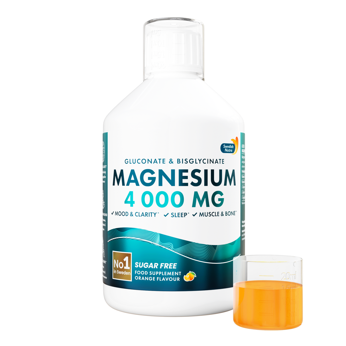 Liquid Magnesium 4000 (Bisglycinate and Gluconate) | 500 ml - Nutra Best Europe