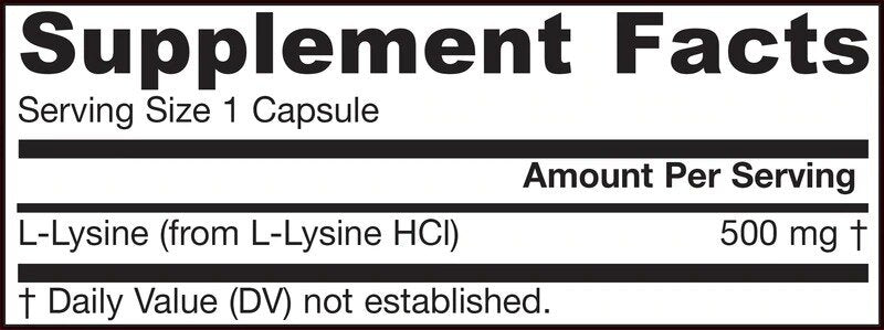 L-Lysine 500 mg - 100 capsules - Nutra Best Europe
