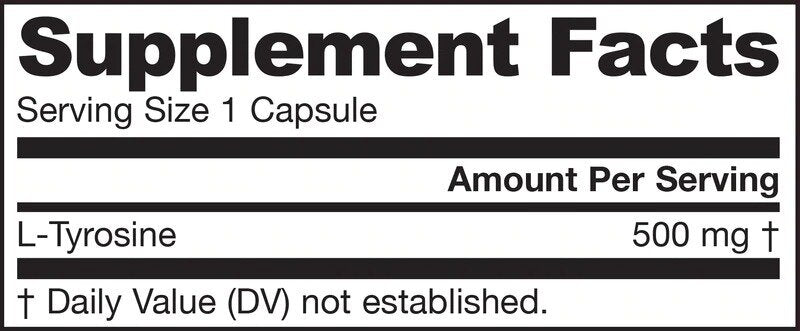 L-Tyrosine 500 mg - 100 capsules - Nutra Best Europe