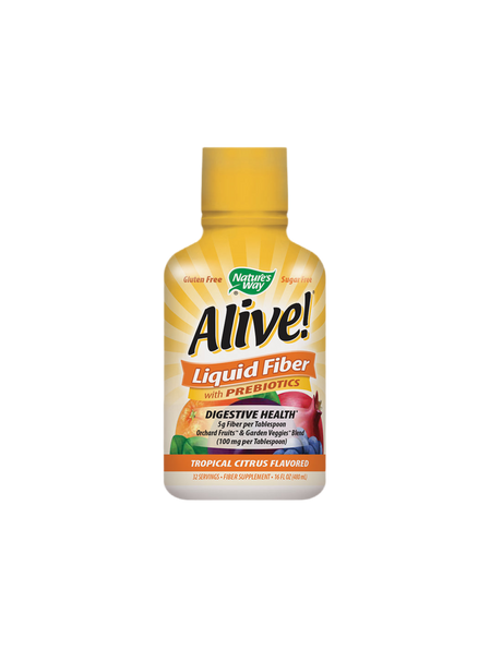 Liquid fiber with prebiotics Alive - Alive! Liquid Fiber With Prebiotics, 480 ml, 32 doses (citrus flavor) - Nutra Best Europe