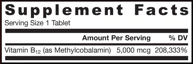 Methyl B-12 5000 mcg - 60 Sublingual Tablets - Nutra Best Europe