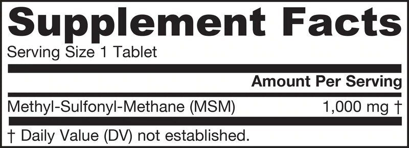 MSM 1000 mg - 120 Tablets - Nutra Best Europe