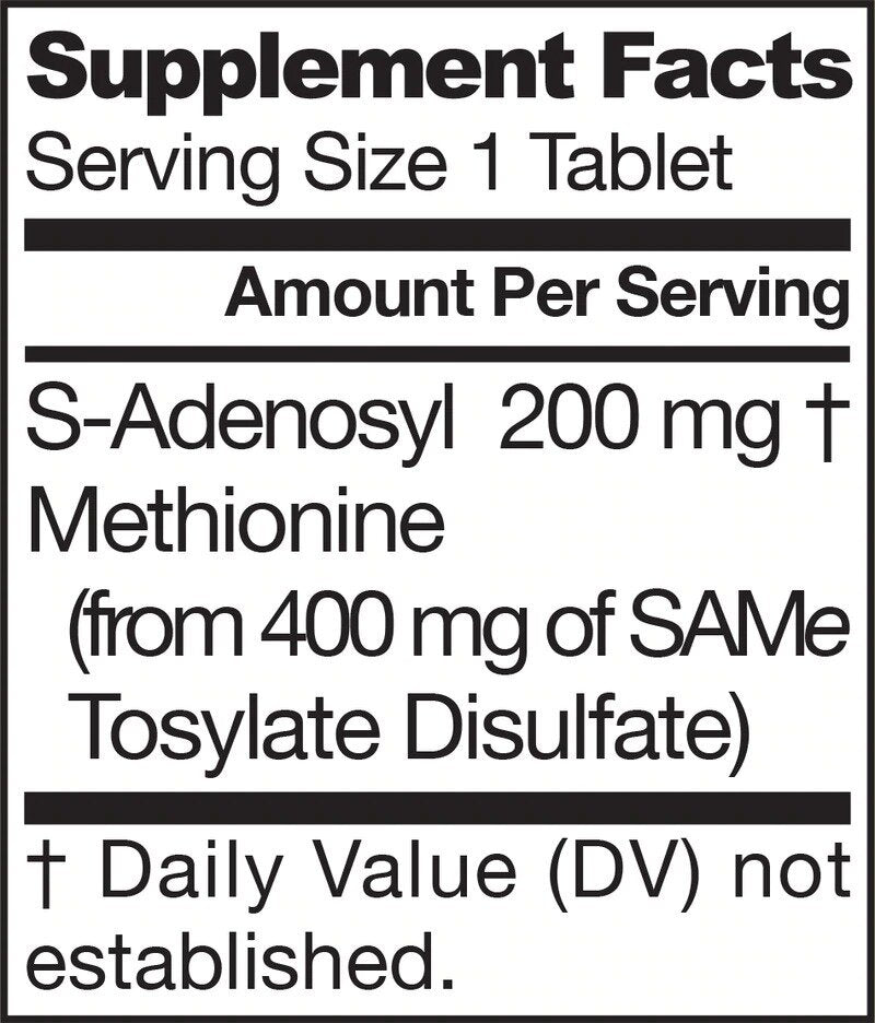 SAM-e 200 mg - 20 Tablets - Nutra Best Europe