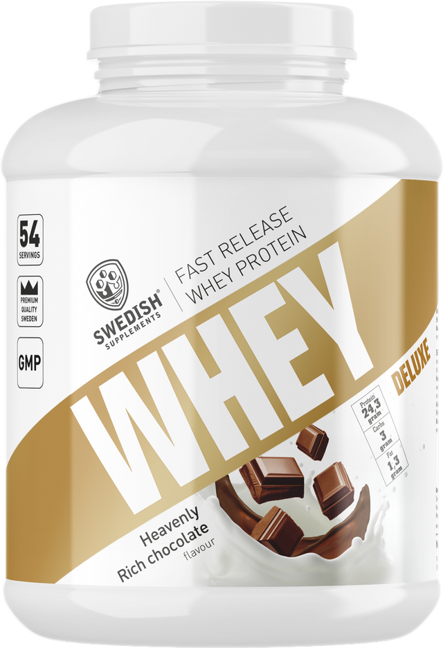 SWEDISH Supplements Whey Protein Deluxe [2000 grams, 60 Doses] - Nutra Best Europe