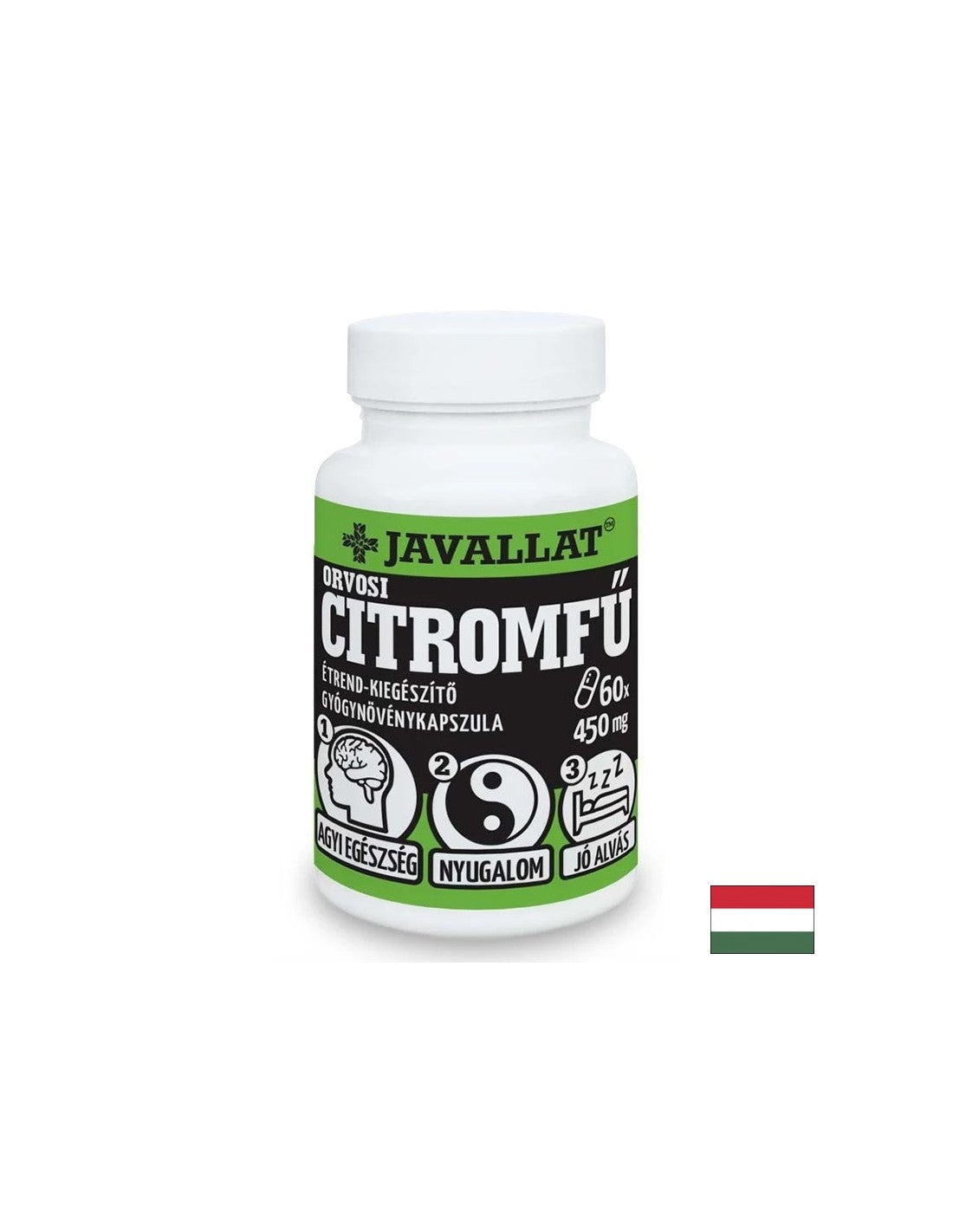 Stressz és álmatlanság ellen - citromfű (levél), 450 mg x 60 kapszula
