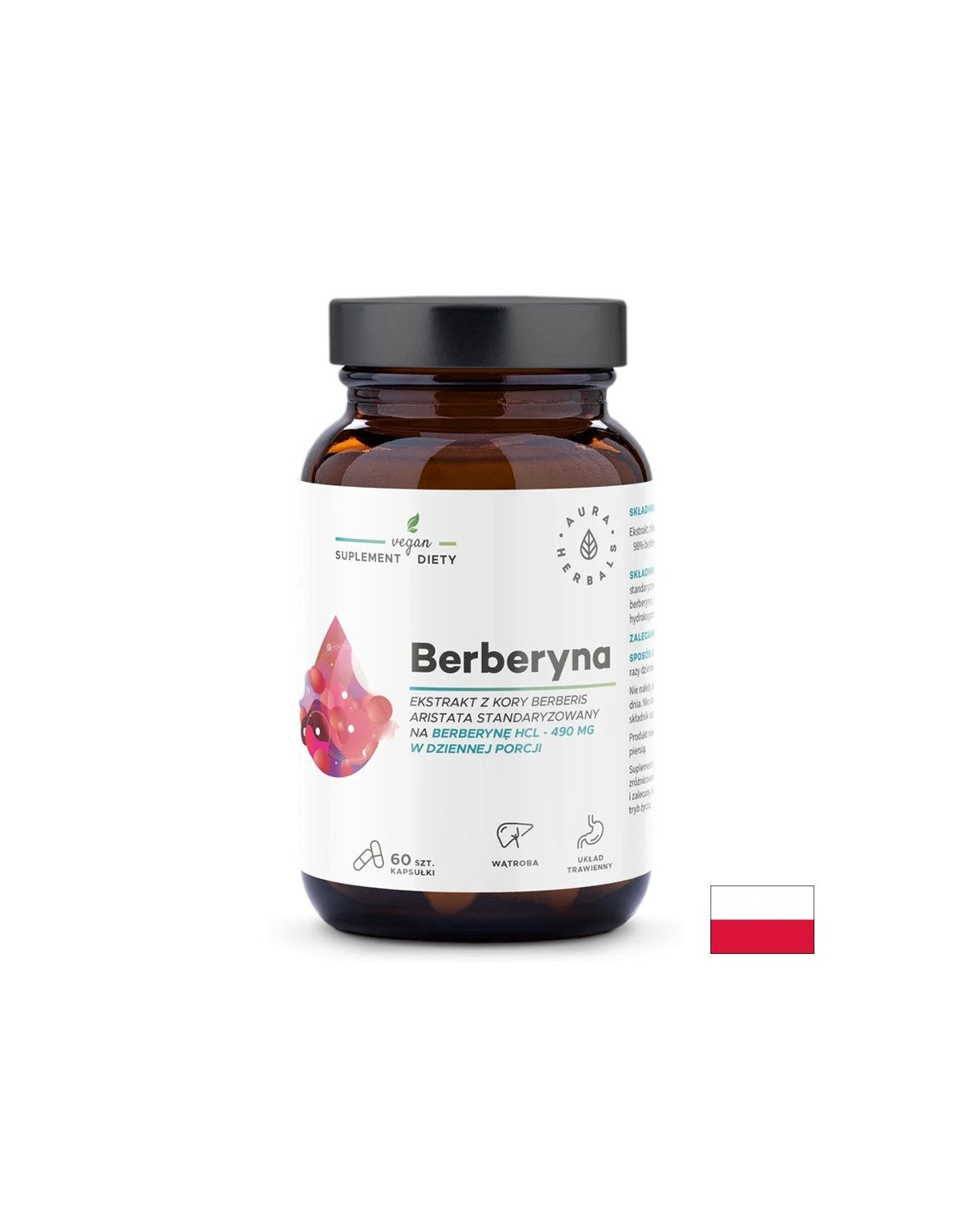 Vércukor- és koleszterinszint-szabályozás - Berberin, 490 mg x 60 kapszula <tc>Aura Herbals</tc>
