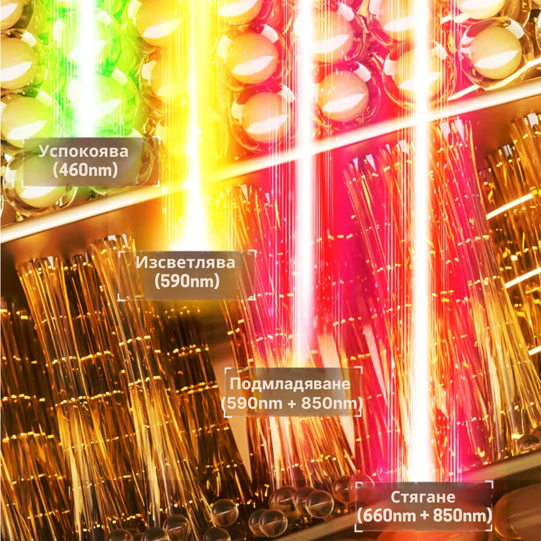 4D LED arcmaszk fotonterápiával - 82 LED x 4 féle fény