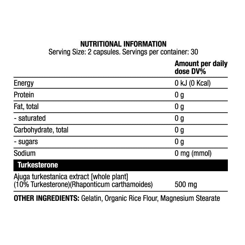 Turk 500 mg | Turkesterone Extract 10% - 60 capsules - Nutra Best Europe