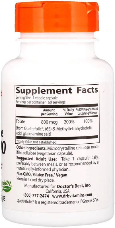 BEST Fully Active Folate 800 mcg - 60 capsules - Nutra Best Europe