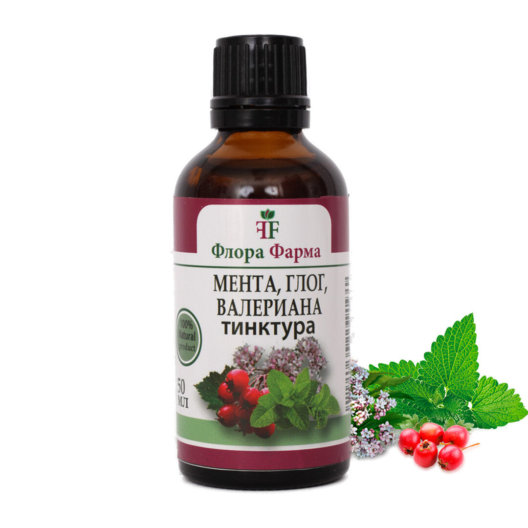 Menta, galagonya és macskagyökér - tinktúra 50ml FLORA FARMS