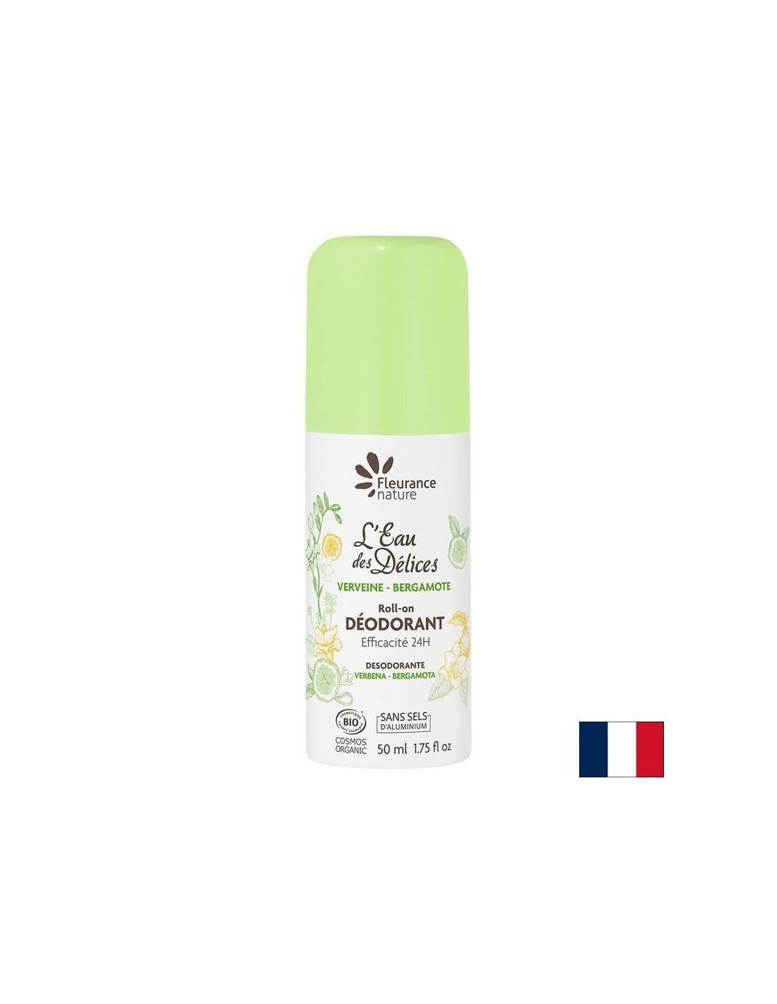 Verbénás golyós dezodor & Bergamott víz, 50 ml Fleurance Nature
