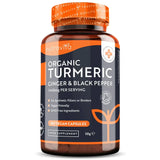 Organic Turmeric 1340mg with Black Pepper & Ginger /180 capsules, 90 doses/ Nutravita - Nutra Best Europe