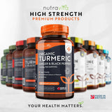 Organic Turmeric 1340mg with Black Pepper & Ginger /180 capsules, 90 doses/ Nutravita - Nutra Best Europe